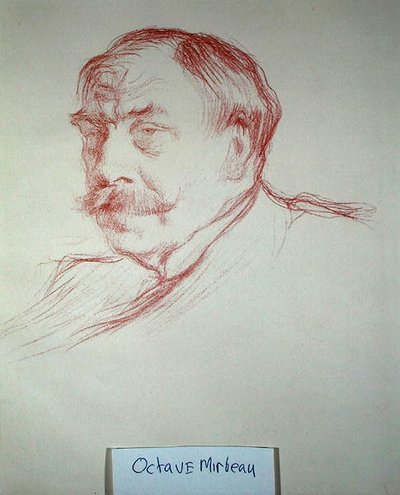 Octave Mirbeau (1848-1917) 1901 (rødt kritt på papir) av Henry Bataille