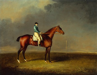 Hans Kongelige Høyhet, prinsen av Wales brune veddeløpshest Sir David etter Trumpator med Chifney oppe, på Newmarket Heath av Henry Bernard Chalon