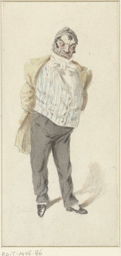 Karikatur av en stående herre av Henry Bonaventure Monnier