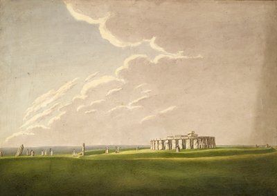 The Grand Antediluvian Temple of Stonehenge: i sin opprinnelige tilstand fra nord, 1824-1839 av Henry Browne