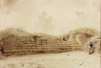 Husmannsplasser, ca. 1848 (blyant og akvarell på papir) av Henry Burdon Richardson