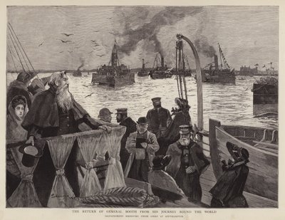 General William Booth, britisk grunnlegger av Frelsesarmeen, ankommer Southampton etter sin verdensturné av Henry Charles Seppings Wright