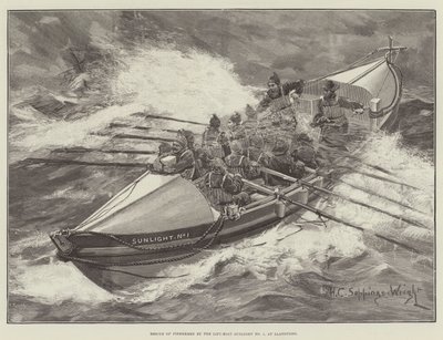 Redning av fiskere av livbåten Sunlight No 1, ved Llandudno av Henry Charles Seppings Wright