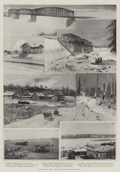 Scener på den nye transsibirske jernbanen av Henry Charles Seppings Wright