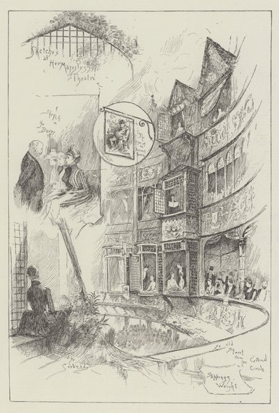 Skisser på Hennes Majestets Teater av Henry Charles Seppings Wright