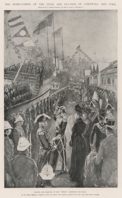 Hjemkomsten til hertugen og hertuginnen av Cornwall og York av Henry Charles Seppings Wright