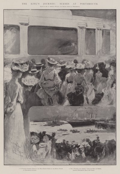 Kongens reise, scener i Portsmouth av Henry Charles Seppings Wright