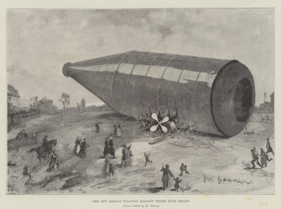 Den nye tyske militærballongen ble testet nær Berlin av Henry Charles Seppings Wright