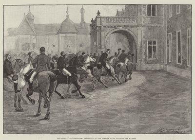 Dronningen i Sandringham, Gentlemen of the Norfolk Hunt som hilser Hennes Majestet av Henry Charles Seppings Wright