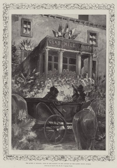 Dronningen i Irland, Hennes Majestets besøk til det hellige hjertes kloster, Dublin av Henry Charles Seppings Wright