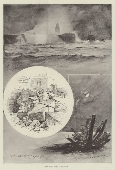 Den nylige stormen ved Holyhead av Henry Charles Seppings Wright