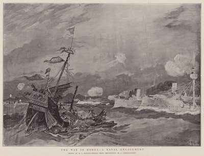 Krigen i Korea, en sjømannsengasjement (lito) av Henry Charles Seppings Wright