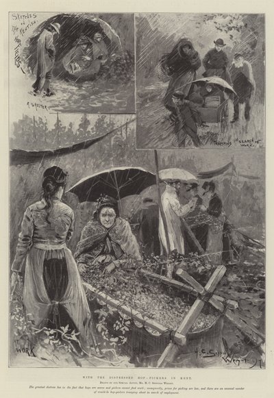 Med de nødlidende humleplukkerne i Kent av Henry Charles Seppings Wright