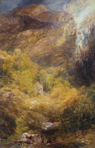 'The Penitent's Vision: Hyrdens drøm', 1848-1912 av Henry Clarence Whaite