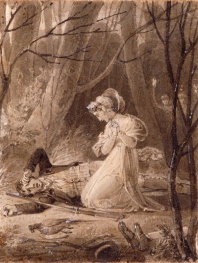 Scene fra George Crabbes Tales of the hall, 1800-tallet. av Henry Corbould