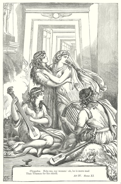Antonius og Kleopatra (gravering) av Henry Courtney (after) Selous
