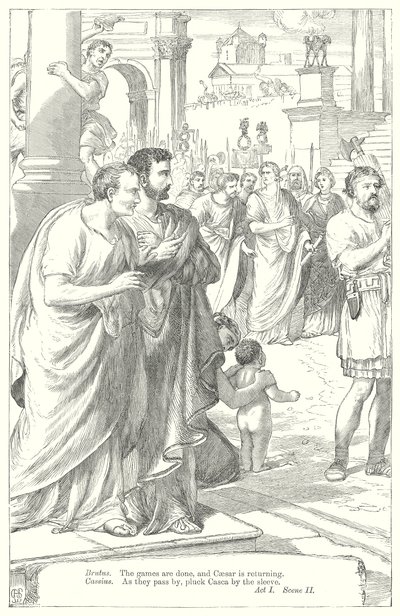 Julius Cæsar (gravering) av Henry Courtney (after) Selous