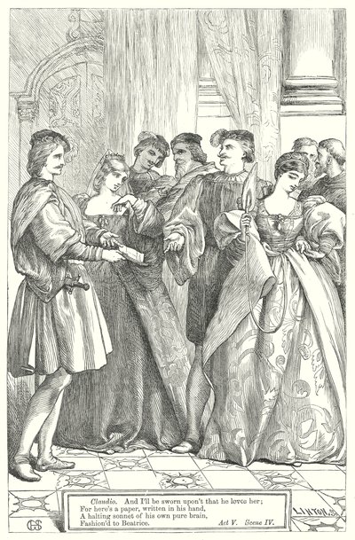 Mye ståhei for ingenting (gravering) av Henry Courtney (after) Selous