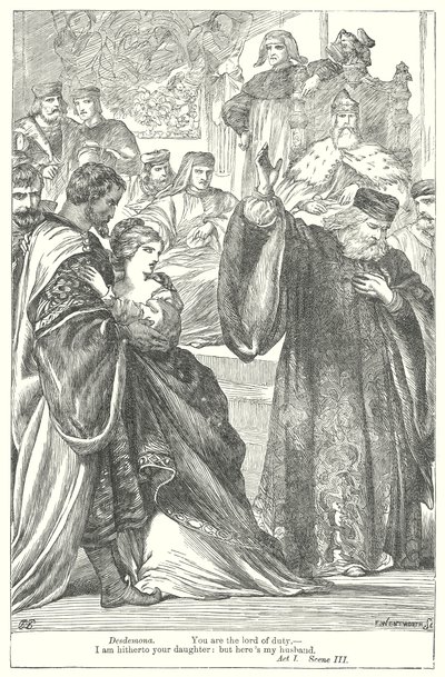 Othello (gravering) av Henry Courtney (after) Selous