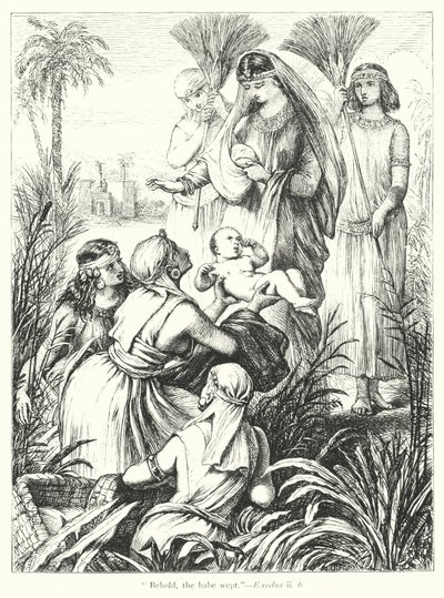 Funnet av Moses (gravering) av Henry Courtney (after) Selous