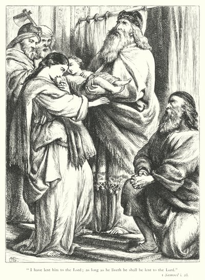 Presentasjonen av Samuel (gravering) av Henry Courtney (after) Selous