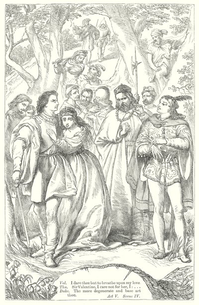 De to herrene fra Verona (gravering) av Henry Courtney (after) Selous