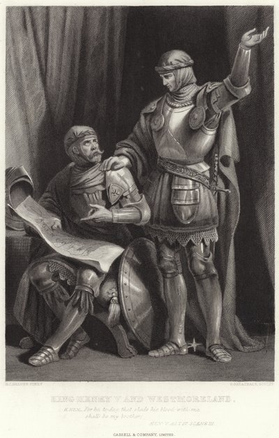 Kong Henry V og Westmoreland, Hen V, akt IV, scene III av Henry Courtney Selous