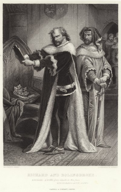 Richard og Bolingbroke, kong Richard II, akt IV, scene I av Henry Courtney Selous