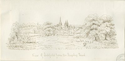 Lichfield - North View (fjern): pennetegning, nd [1788-1855] (tegning) av Henry Curzon Allport