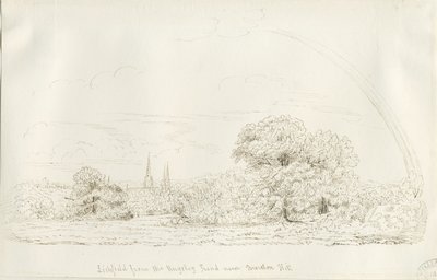 Lichfield - North View (fjern): pennetegning, nd [1788-1855] (tegning) av Henry Curzon Allport