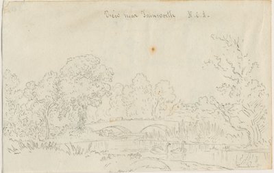Tamworth - Bridge: pennetegning, nd [1788-1855] av Henry Curzon Allport