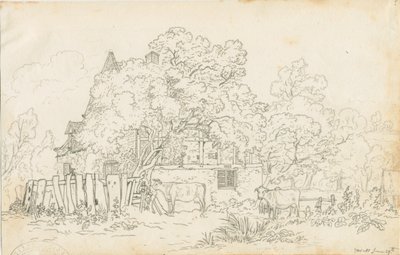 Yoxall - Old Farm House: blyanttegning, nd [c 1815] av Henry Curzon Allport