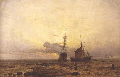 Kystscene, kveld av Henry Dawson