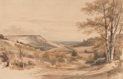 Boxhill fra Westhumble Lane av Henry Edridge