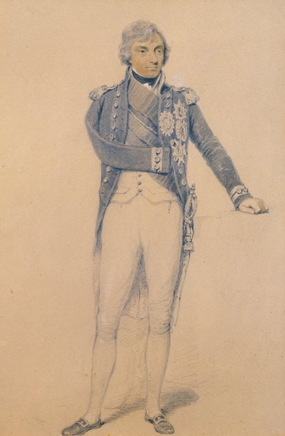 Horatio Nelson (1758-1805) (blyant, blekk og gouache på papir) av Henry Edridge