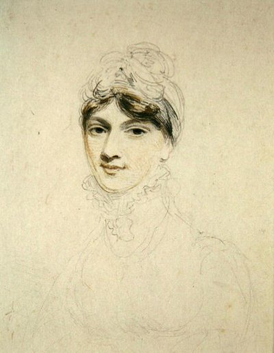 Portrett av en ung dame (blyant og akvarell på papir) av Henry Edridge
