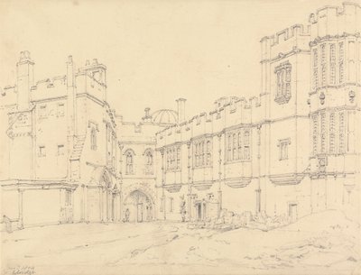 Queen Elizabeth's Gallery og Black Prince's Gate, Windsor av Henry Edridge
