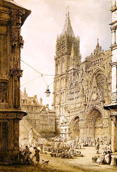 Rouen katedral, vestfronten av Henry Edridge