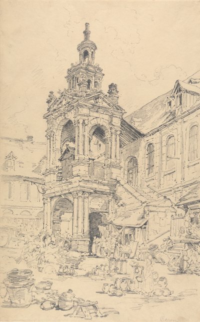 Verandaen til Halle of the Haute Vielle Tour, Rouen av Henry Edridge