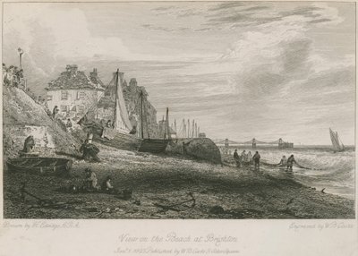 Utsikt over stranden ved Brighton av Henry Edridge