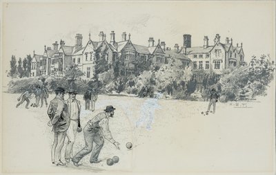 Cheadle Asylum fra Bowling Green av Henry Edward Tidmarsh