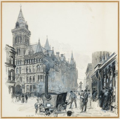 Corporation Road Making, Princess Street og Town Hall av Henry Edward Tidmarsh