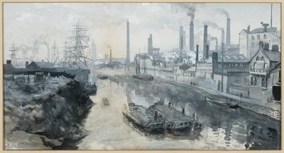 The Irwell på Ordsall, Worrall's Dye Works av Henry Edward Tidmarsh