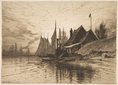 Evening, New York Harbor, 1884. av Henry Farrer