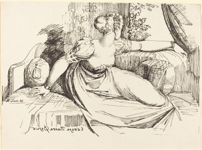 En kvinne som sitter ved vinduet av Johann Heinrich Füssli