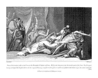 Forsøk på å drive ut onde ånder som besitter en pasient på San Spirito Hospital, Roma, 1792 av Johann Heinrich Füssli