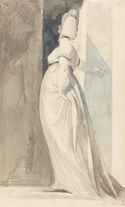 Baksiden av en stående kvinne, kalt fru Fuseli av Johann Heinrich Füssli