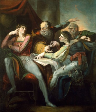 Tvist mellom Hotspur, Glendower, Mortimer og Worcester, 1784. av Johann Heinrich Füssli