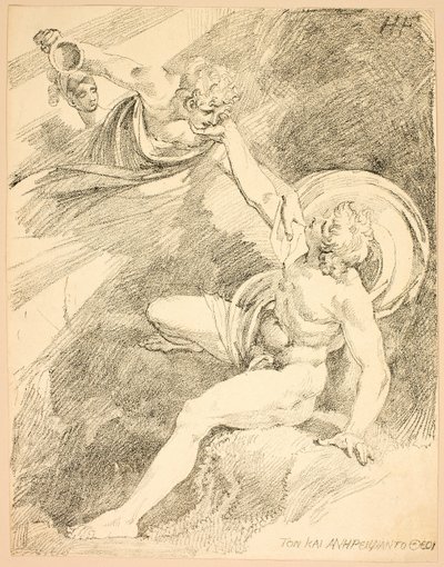Heavenly Ganymede, plate XV fra andre utgave av Specimens of Polyautography av Johann Heinrich Füssli