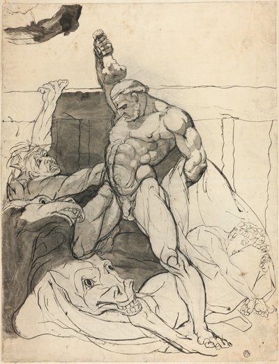 Hercules dreper Mares of Diomedes av Johann Heinrich Füssli